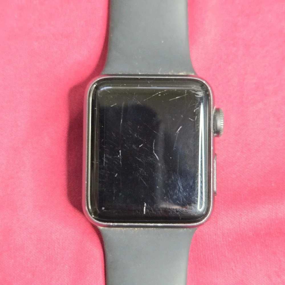 Apple Watch Series 3 38mm Space Gray Aluminum Black Band M/L A1858 For Parts